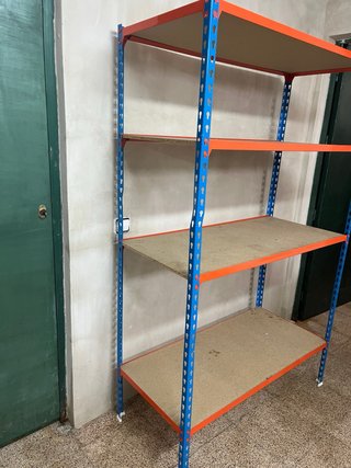 Estantería metálica 4 baldas naranja/azul