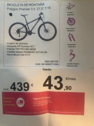 Bicicleta Montaña Polygon Aluminio T16