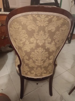Sillas Isabelinas Beige y Marrón (8 uds)