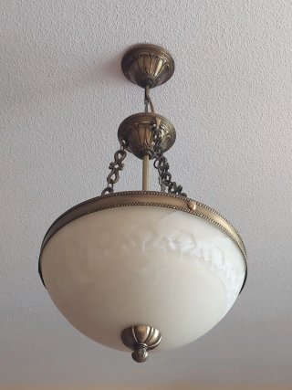 Lámpara colgante de cristal y metal