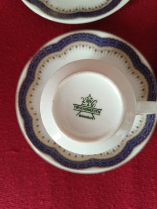 6 Tazze Caffè Bavaria Tirsckenreu con 6 piattini.