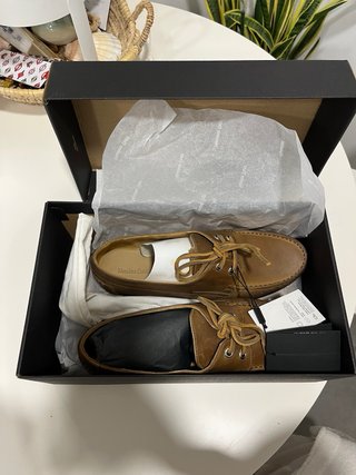 Náuticos piel Massimo Dutti Marrones