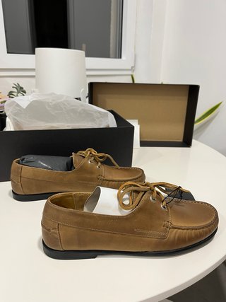Náuticos piel Massimo Dutti Marrones
