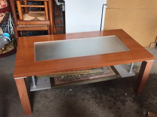 Mesa de centro madera y cristal