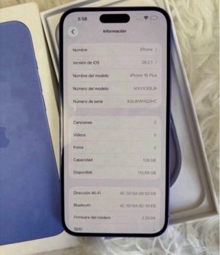 iPhone 16 Plus 128GB Azul