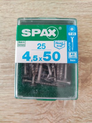 Tornillos Inox SPAX 4,5x50mm (25 uds)