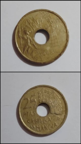Moneda 25 Pesetas España 1996 Castilla la Mancha