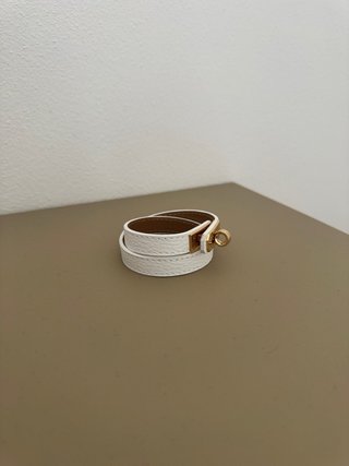 Bracciale vera pelle Made in Italy bianco