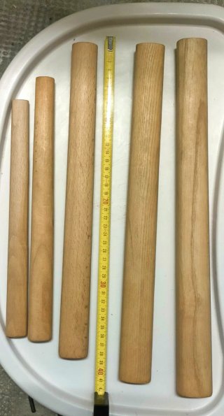 Lotto 5 Manici Legno Ricambio Martelli