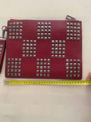 Bolso de mano ZARA tachuelas rojo
