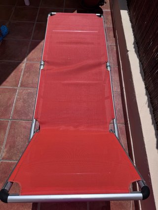 Tumbonas de jardín naranja y plateada