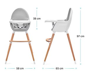 Trona evolutiva gris y madera