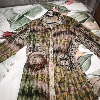 Vestido Zara estampado midi