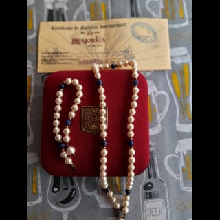 Conjunto Majorica Collar y Pulsera Perlas