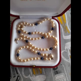 Conjunto Majorica Collar y Pulsera Perlas