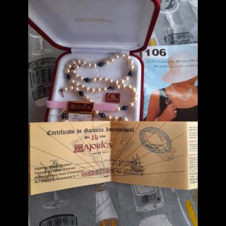 Conjunto Majorica Collar y Pulsera Perlas