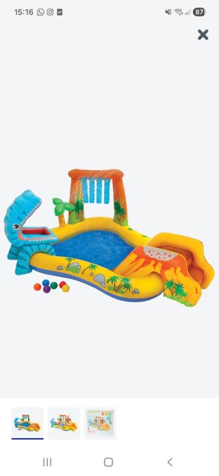 Piscina Infantil Dinosaurio con Tobogán