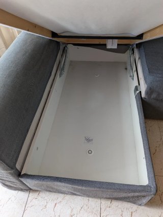 Sofá-cama Chaislongue Gris 3 Plazas