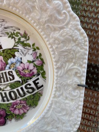 Antiguo Plato porcelana inglesa firmado 21,5 cmts