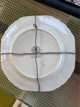 Antiguo Plato porcelana inglesa firmado 21,5 cmts