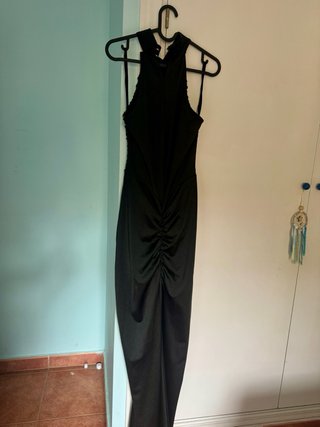 Vestido largo lentejuelas negro