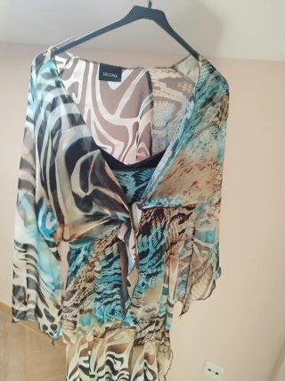 Vestido largo gasa Nicowa estampado