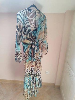 Vestido largo gasa Nicowa estampado
