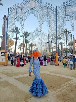 Vestido de gitana azul.