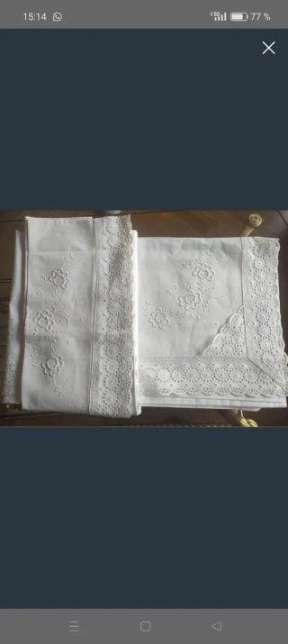 Juego sábanas 135 bordadas mano algodón
