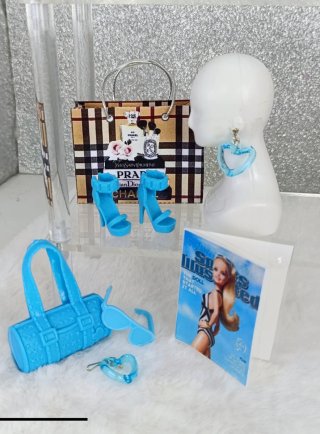 Accesorios Barbie Azul: Bolso, Zapatos, Gafas