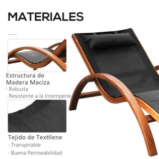 Tumbona ergonómica Outsunny para jardín y piscina