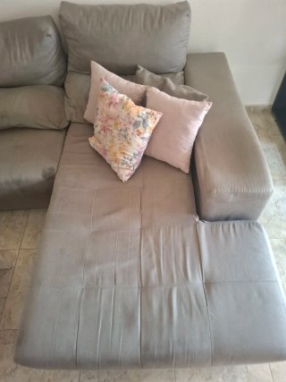 Sofá chaise longue gris