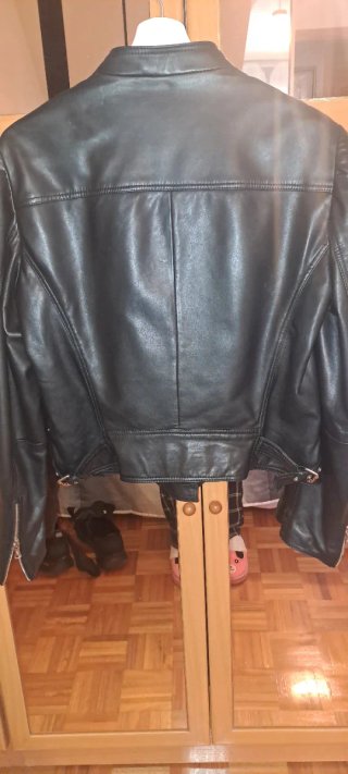 Cazadora Piel Negra Mujer