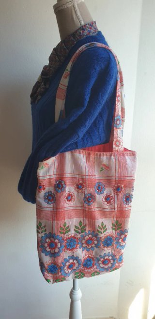 Bolso Tote Upcycling Vintage 70s Bordado a mano