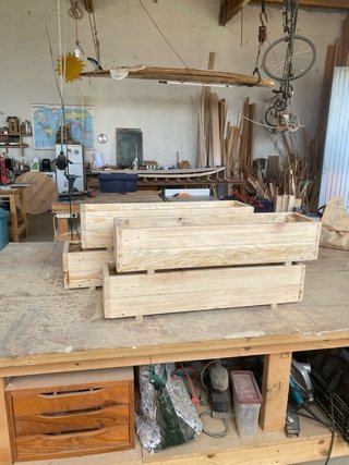 4 jardineras de madera tratada
