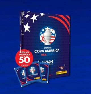 Álbum Copa América USA 2024 Tapa Dura + 50 Sobres