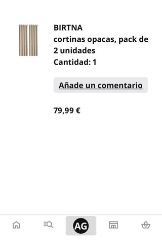 Cortina opaca beige de tela