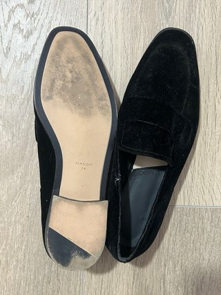 Mocasines Mango Negros Terciopelo
