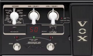 Pedalera Mooer con pedal Vox StompLab