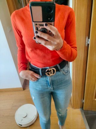 Jersey cuello alto naranja