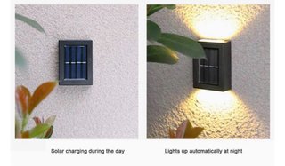 2 Lámparas Solares Pared Luz Cálida