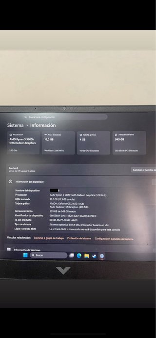 HP Victus 16 Gaming Ryzen 5 5600H / GTX 1650 / 16G