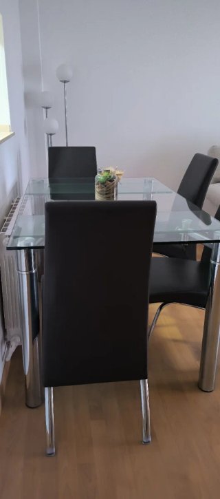 Sillas polipiel marrones ergonómicas (4 unidades)