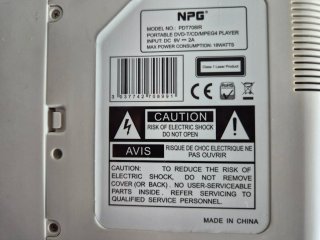 Reproductor DVD NPG PDT708IR