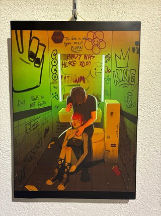 Ilustración anime punk/gótica A3 – arte digital