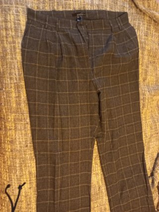 Pantalón Mango cuadros tiro alto talla M