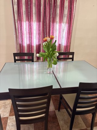 Mesa de salón y 5 sillas