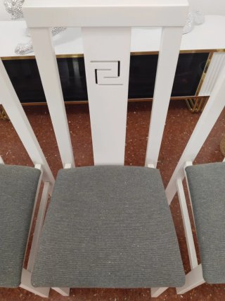 Juego de 4 sillas de comedor blancas