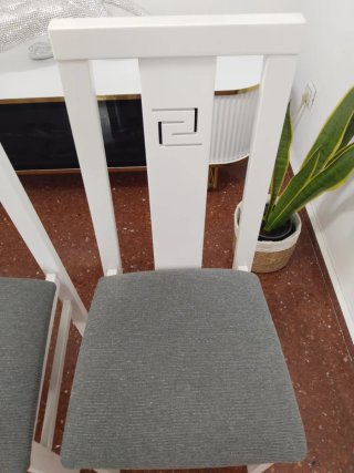Juego de 4 sillas de comedor blancas