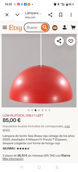 Lámpara Techo Marfil - 22 € cada una